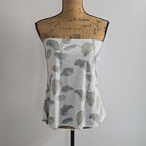 Chaser Recycled Vintage Jersey Flowy Tube Top Palm Leaf Print Sz S NWT